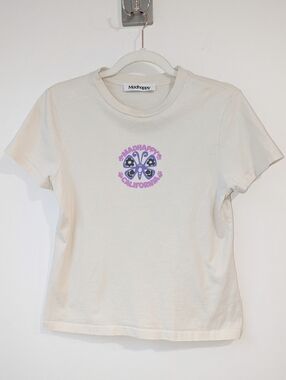 MadHappy Ivory Butterfly Graphic Tee